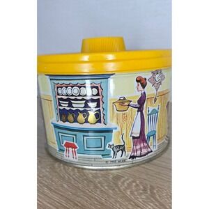 Vintage Mrs. Leland's Old Fashioned Golden Butter Bits Tin Canister Can 1960s